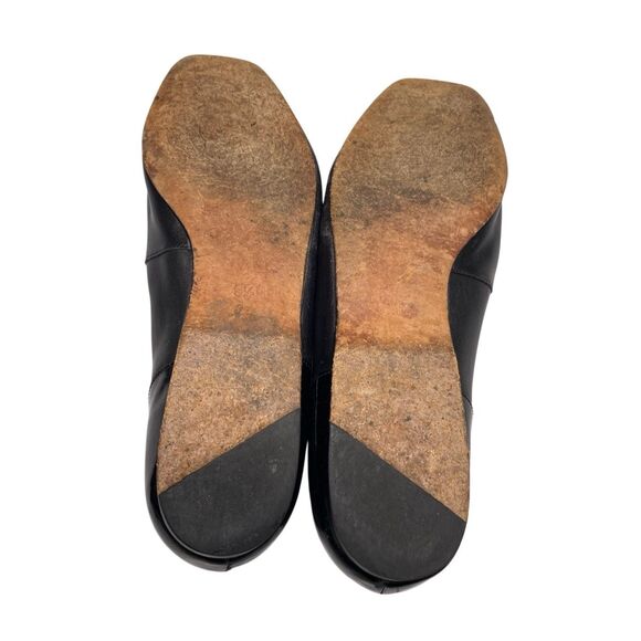 Enzo Angiolini Black Leather Square Toe Loafers Flats Size 9.5M Office Business - Picture 5 of 9